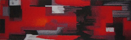 Impressione in nero, rosso, bianco e grigio 